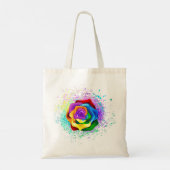 Kleurrijke Regenboog Roos Tote Bag (Achterkant)