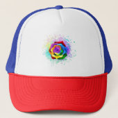 Kleurrijke Regenboog Roos Trucker Pet (Voorkant)