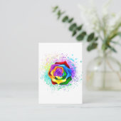Kleurrijke Regenboog Roos Visitekaartje (Staand voorkant)