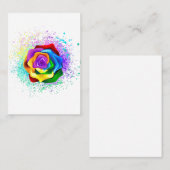 Kleurrijke Regenboog Roos Visitekaartje (Voorkant / Achterkant)