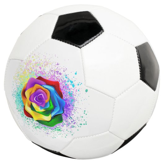 Kleurrijke Regenboog Roos Voetbal (Drie kwart)