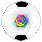 Kleurrijke Regenboog Roos Voetbal (Voorkant)