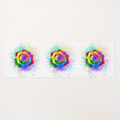 Kleurrijke Regenboog Roos Yogamat (Achterkant (horizontaal))