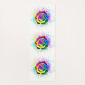 Kleurrijke Regenboog Roos Yogamat (Achterkant)