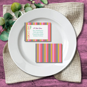 Kleurrijke Regenboog Roze Baby Shower Informatiekaartje