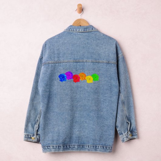 Kleurrijke regenboog Rozen Denim Jacket (Hangar)