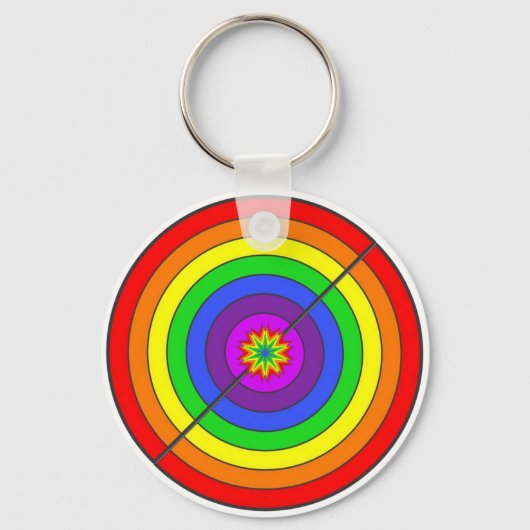 Kleurrijke regenboog sleutelhanger (Voorkant)