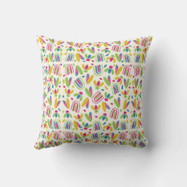 Kleurrijke regenboog speelse bloemen kussen