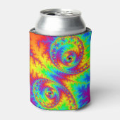 Kleurrijke Regenboog Spiraal Fractal Blikjeskoeler (Blikje Voorkant)