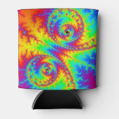 Kleurrijke Regenboog Spiraal Fractal Blikjeskoeler (Voorkant)