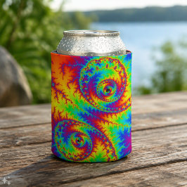 Kleurrijke Regenboog Spiraal Fractal Blikjeskoeler
