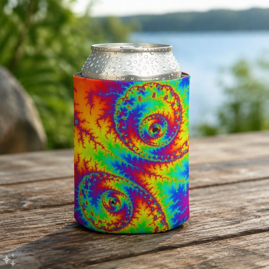 Kleurrijke Regenboog Spiraal Fractal Blikjeskoeler