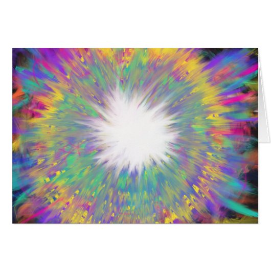 Kleurrijke Regenboog Ster Explosie Abstracte Kunst (Voorkant Horizontaal)
