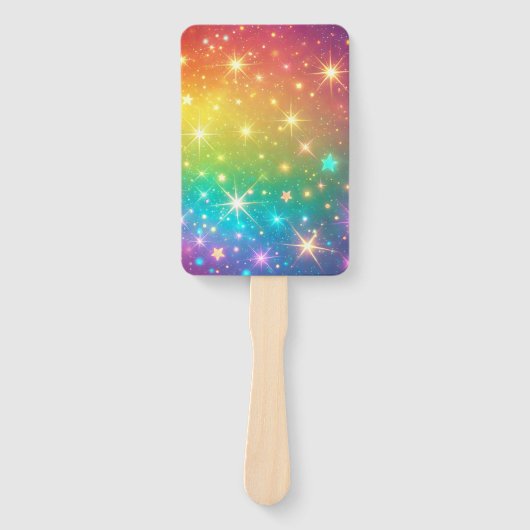 Kleurrijke Regenboog ster ruimte Handwaaier (Voorkant)