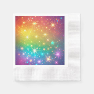 Kleurrijke Regenboog ster ruimte Servet