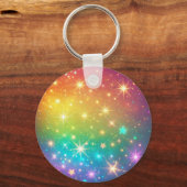 Kleurrijke Regenboog ster ruimte Sleutelhanger (Voorkant)
