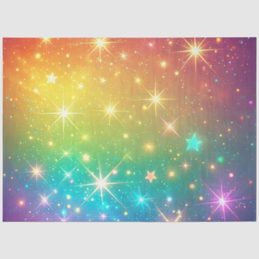 Kleurrijke Regenboog ster ruimte Tissuepapier (Voorkant)