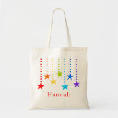 Kleurrijke Regenboog Sterren Meisjes Kinder Modern Tote Bag (Voorkant)
