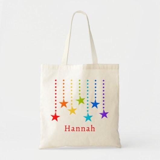 Kleurrijke Regenboog Sterren Meisjes Kinder Modern Tote Bag (Voorkant)