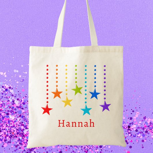 Kleurrijke Regenboog Sterren Meisjes Kinder Modern Tote Bag