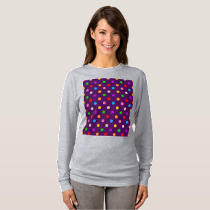 Kleurrijke Regenboog Stippen Paars T-shirt