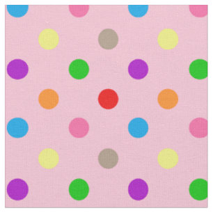 Kleurrijke Regenboog Stippen Roze  Stof