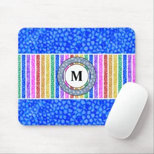 Kleurrijke Regenboog Streep Blauw Waterverf Mozaïe Muismat