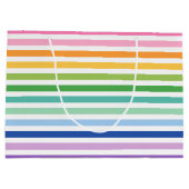 Kleurrijke Regenboog Streep Patroon Grote Gift Bag Groot Cadeauzakje (Achterkant)