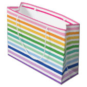 Kleurrijke Regenboog Streep Patroon Grote Gift Bag Groot Cadeauzakje (Achterkant Gekanteld)