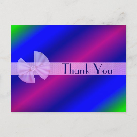 Kleurrijke Regenboog Strepen Bedankt Ansichtkaart Briefkaart (Voorkant)