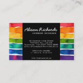 Kleurrijke regenboog strepen interieurontwerp visitekaartje (Voorkant)