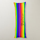 Kleurrijke Regenboog Strepen Lijnen Abstract Monog Lichaamskussen (Achterkant (Verticaal))