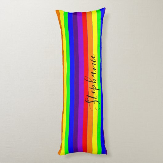 Kleurrijke Regenboog Strepen Lijnen Abstract Monog Lichaamskussen (Achterkant (Verticaal))