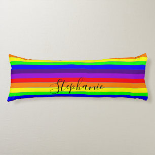 Kleurrijke Regenboog Strepen Lijnen Abstract Monog Lichaamskussen