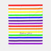 Kleurrijke Regenboog Strepen Lijnen Mooie Monogram Fleece Deken (Voorkant)