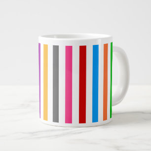 Kleurrijke Regenboog Strepen Lijnen Ontwerp - Wit  Grote Koffiekop