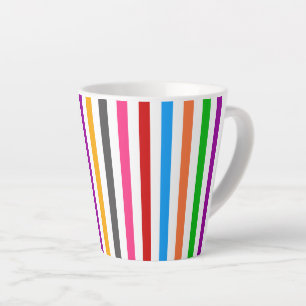 Kleurrijke Regenboog Strepen Lijnen Ontwerp - Wit  Latte Mok