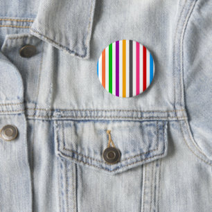 Kleurrijke Regenboog Strepen Lijnen Ontwerp - Wit Ronde Button 5,7 Cm