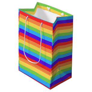 Kleurrijke Regenboog Strepen Medium Cadeauzakje
