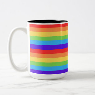 Kleurrijke Regenboog Strepen Tweekleurige Koffiemok