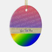 Kleurrijke regenboog stripes je foto-versiering keramisch ornament (Rechts)