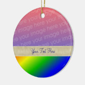 Kleurrijke regenboog stripes je foto-versiering keramisch ornament (Links)