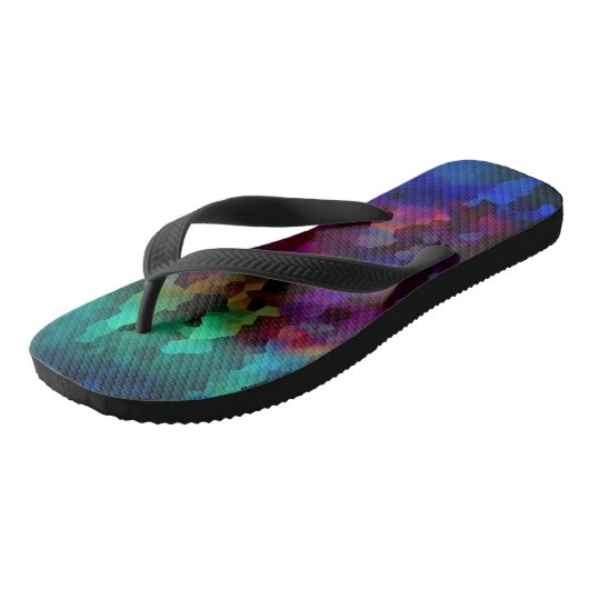 Kleurrijke regenboog teenslippers (Schuin)