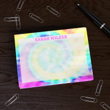 Kleurrijke Regenboog Tie Dye Custom Post It Notes