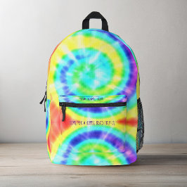 Kleurrijke Regenboog Tie Dye Gepersonaliseerde Rug Bedrukte Rugzak