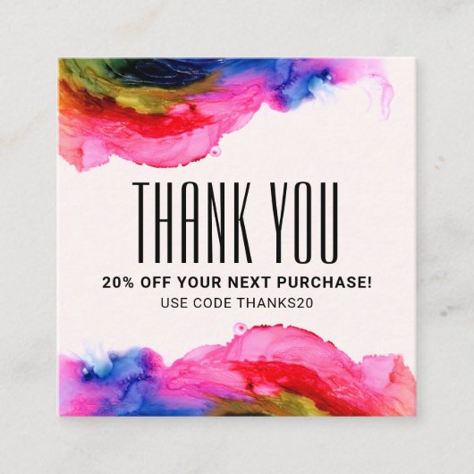 Kleurrijke Regenboog Trendy Modern Elegant Abstrac Kortingskaartje (Voorkant)