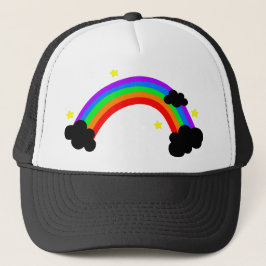 Kleurrijke regenboog trucker pet