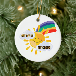 Kleurrijke regenboog uit mijn wolk keramisch ornament