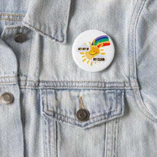 Kleurrijke regenboog uit mijn wolk ronde button 5,7 cm