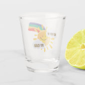 Kleurrijke regenboog uit mijn wolk shot glas (Achterkant)